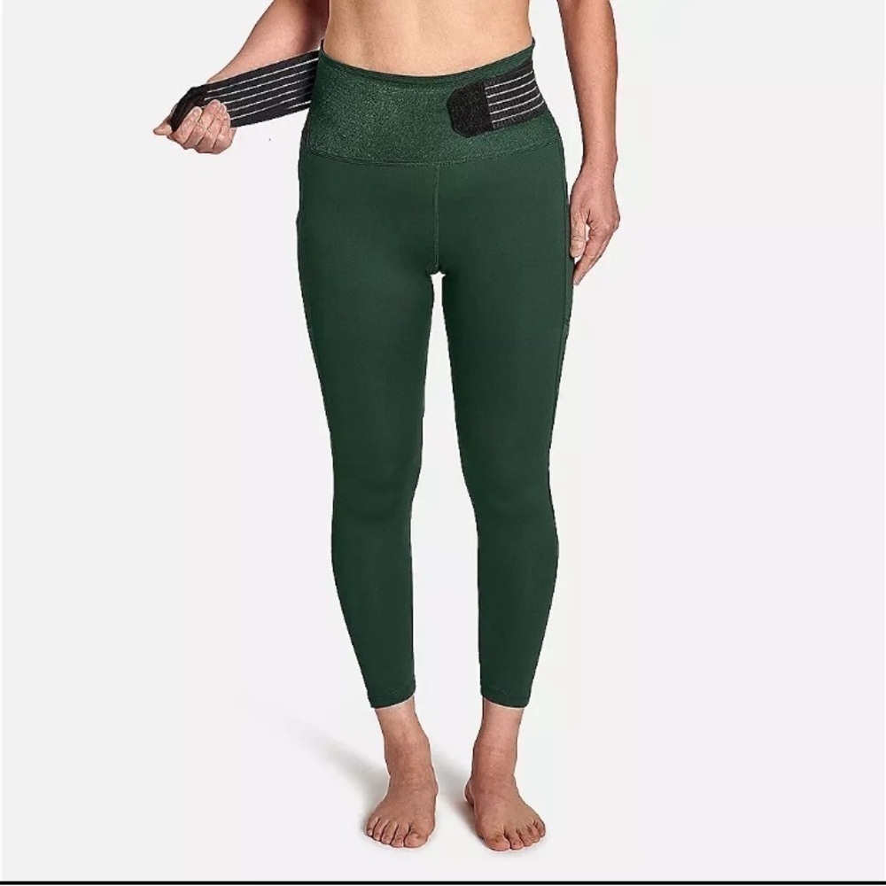 TOMMIE COPPER ADJUSTABLE LOWER BACK SUPPORT COMPRESSION LEGGINGS Size XL